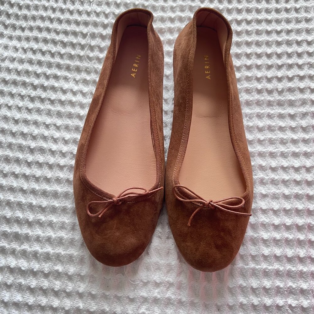 Aerin Brown Suede Ballet Flats